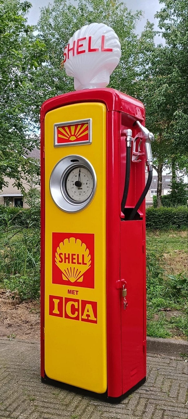 Oude VEB Vaka Werke benzinepomp 1962 Shell Globe verlichting, Verzamelen, Ophalen, Eu, Gebruikt, Eu