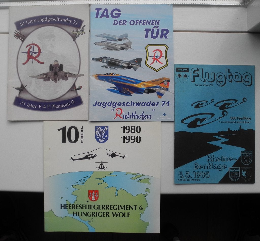 4 Duitse boekjes o.a. Jagdgeschwader-Hungriger Wulf, Rheine, Ophalen of Verzenden, Gebruikt, Kaart, Foto of Prent