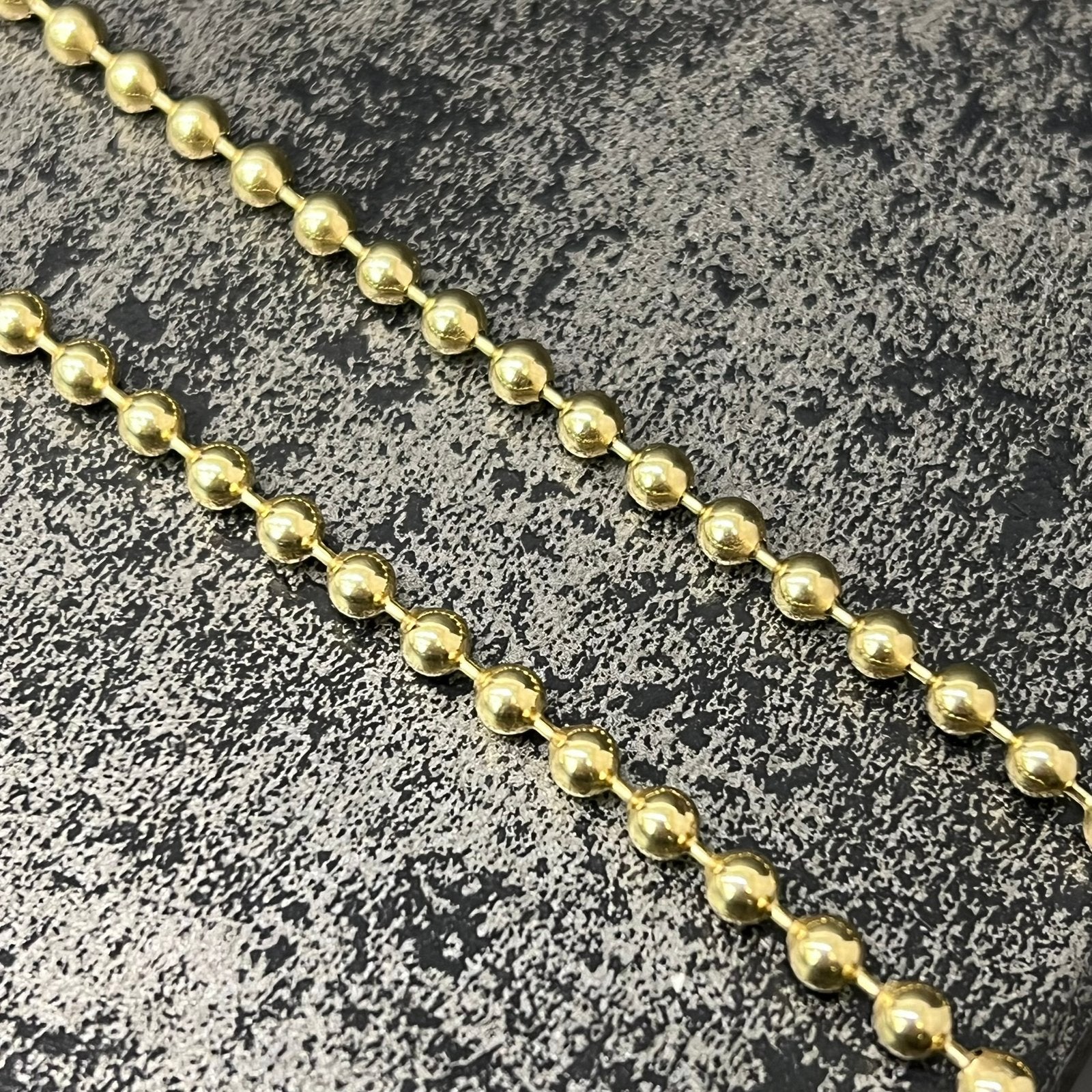 14 karaat gouden ketting koord balletjes schakel, Ophalen of Verzenden, Zo goed als nieuw, Goud