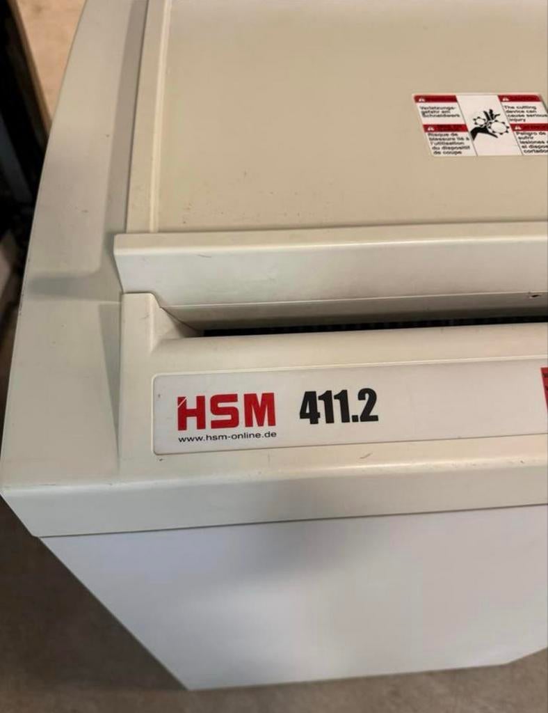 HSM 411.2 Strokenversnipperaar - Hoog Volume Papiervernietig, Ophalen of Verzenden, Gebruikt