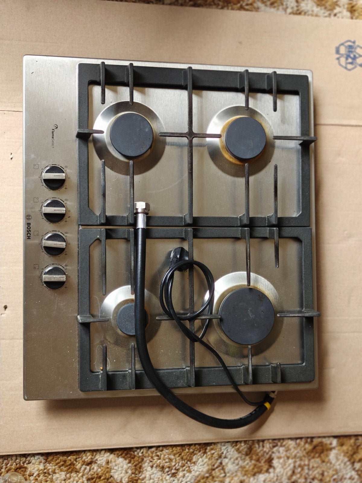Bosch gaskookplaat met elektrische ontsteking, Ophalen, Gebruikt, 4 kookzones, Inbouw