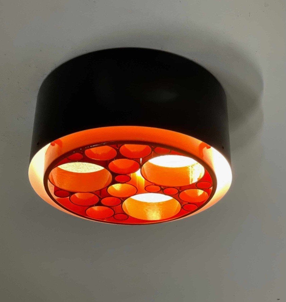 Raak P-1463 vintage  plafondlamp Jaren 70. Alliance 2e model, Ophalen of Verzenden, Zo goed als nieuw