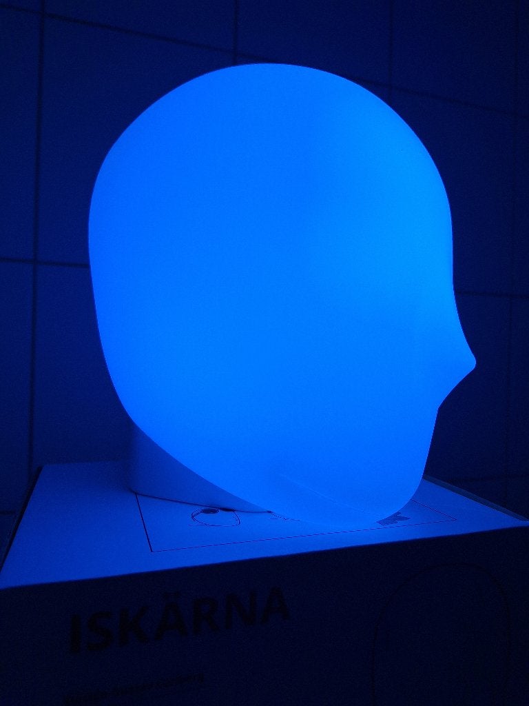 Ikea Iskärna, led-tafellamp, meerkleurig, 2 W, 3 standen,, Figuurlamp, Kunststof, Meerkleurig, Met schakelaar