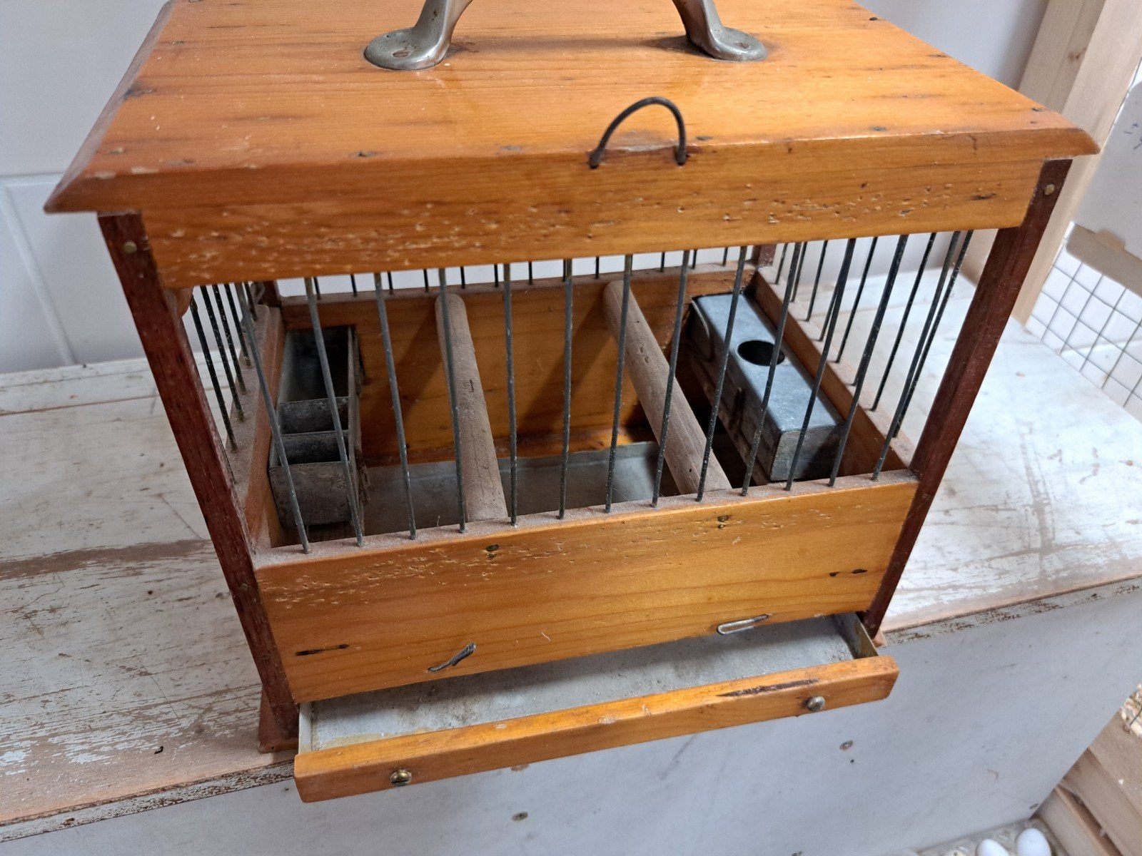 Vinkenkooitje    zangkooitje, Ophalen, Hout, Vogelkooi