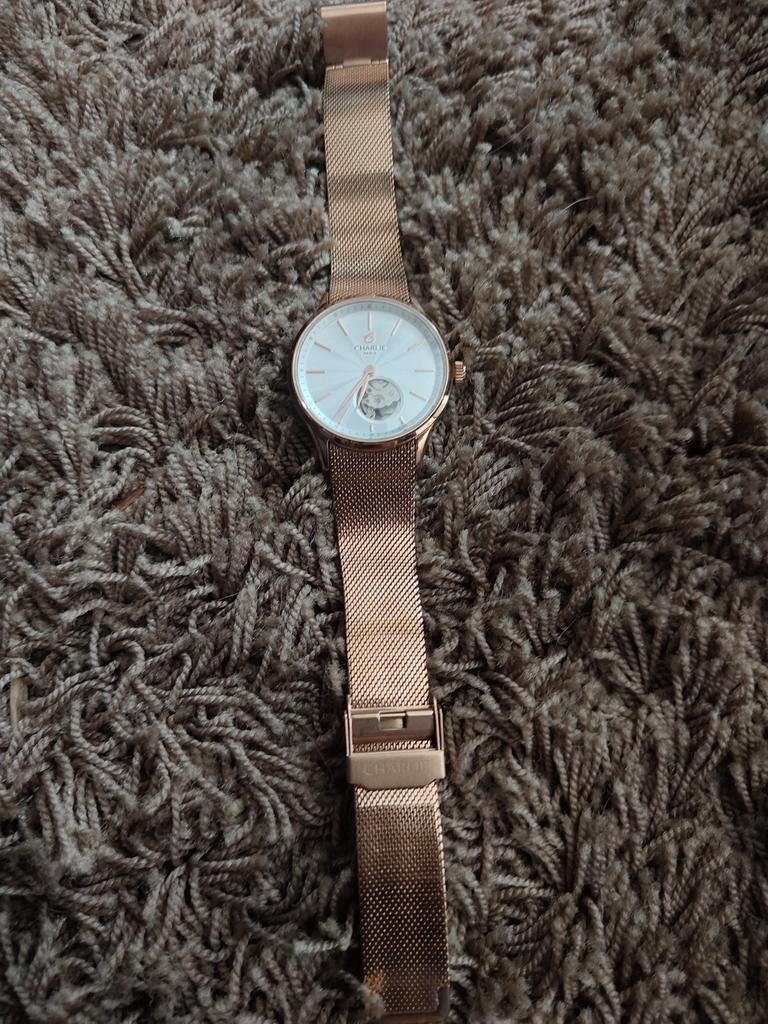 Charlie Paris dames horloge, bronze color, pols aangedreven, Ophalen of Verzenden, Staal, Overige merken