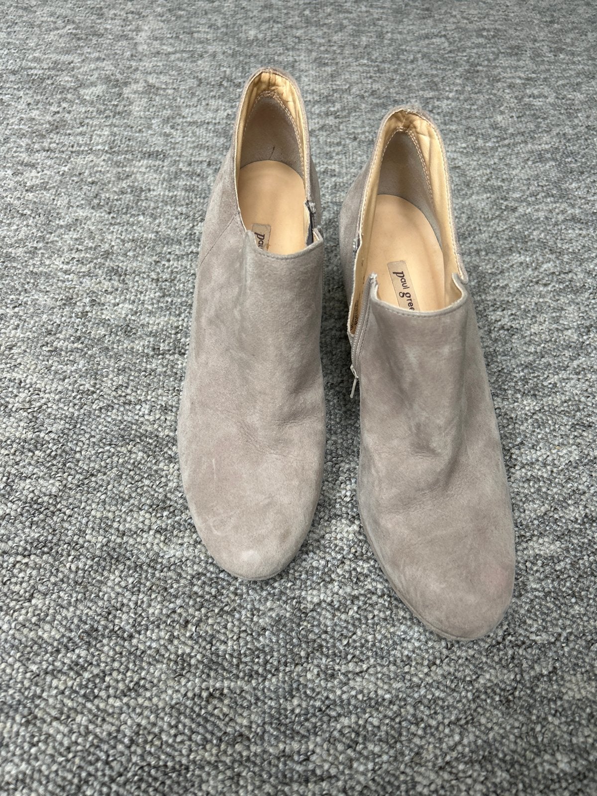 Paul green suède taupe beige enkellaarsjes - Maat 7, Kleding | Dames, Ophalen of Verzenden, Zo goed als nieuw, Beige, Lage of Enkellaarzen