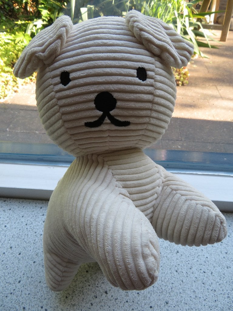 Hond SNUFFIE knuffel corduroy off-white Mercis Bon Ton Toys, Ophalen of Verzenden, Zo goed als nieuw, Hond, Wasbaar