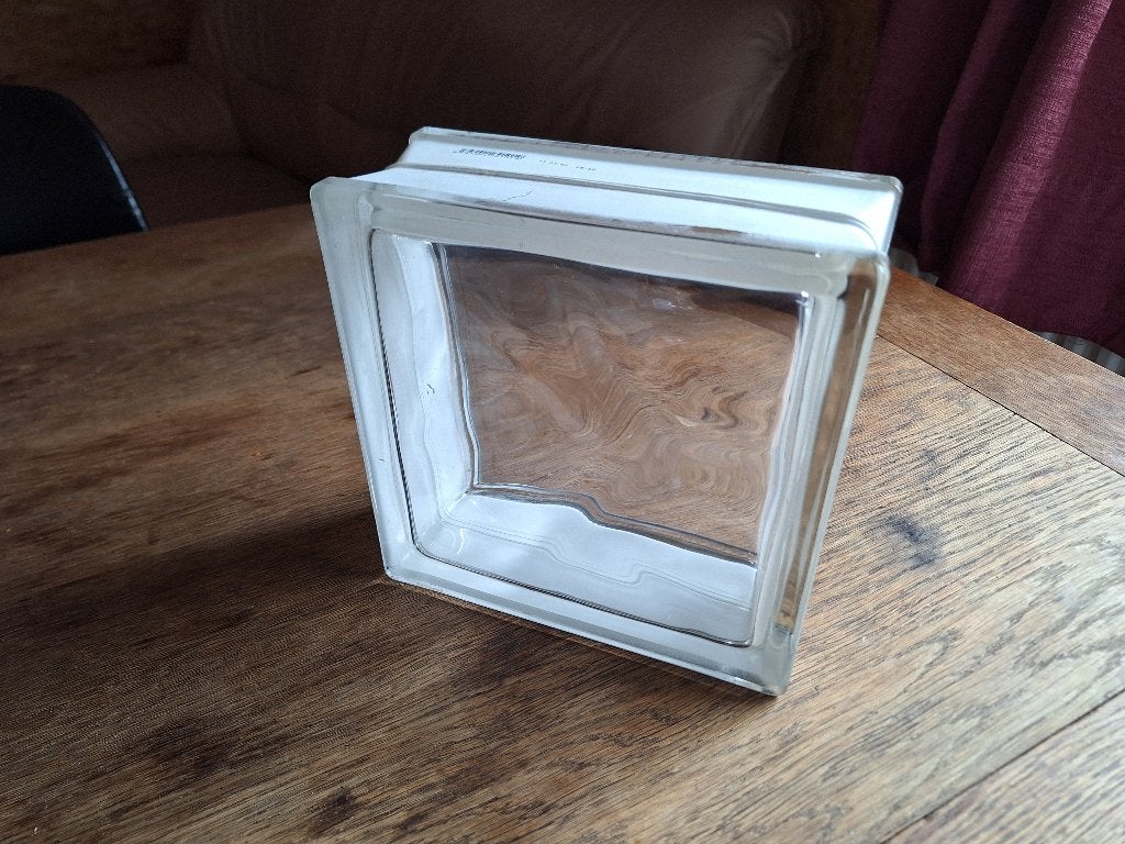 Glazen bouwsteen  19 x 19 x 8 cm, Ophalen, Nieuw, Overige typen