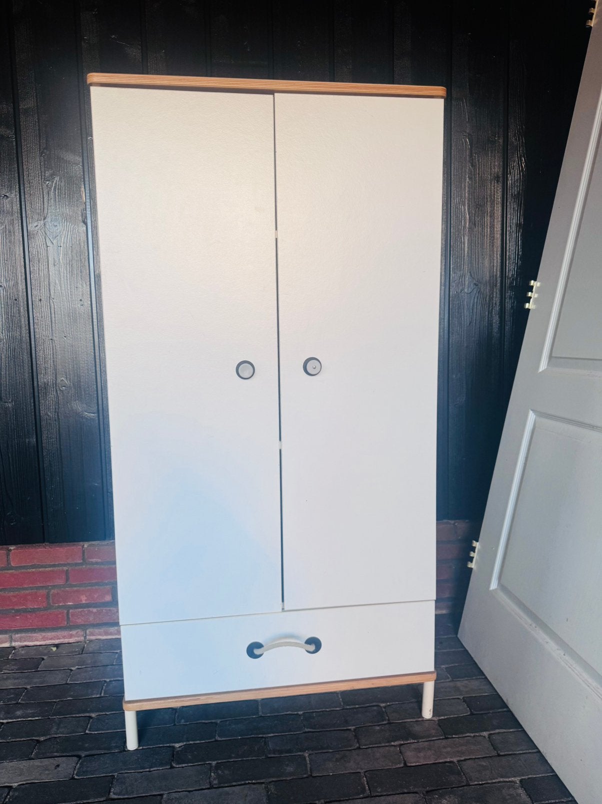 IKEA witte kleding kast met planken en lade, Huis en Inrichting, Ophalen, Gebruikt, 100 tot 150 cm, Met lade(s)