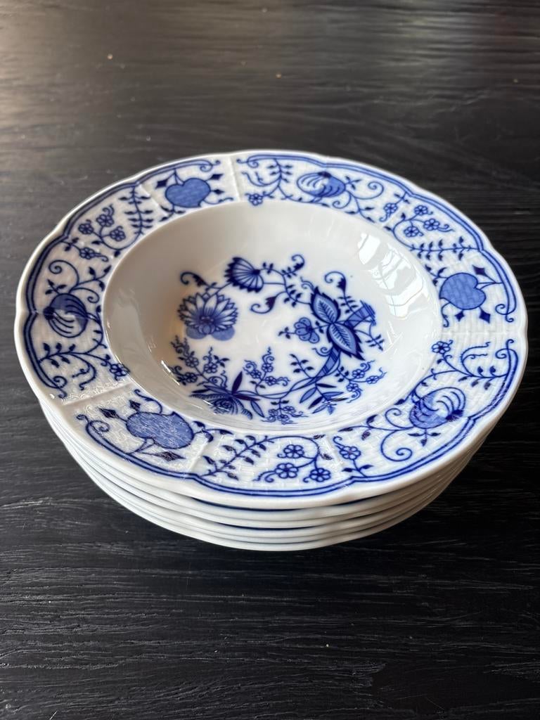 6x Hutschenreuther Zwiebelmuster diepe borden/soepborden, Ophalen of Verzenden