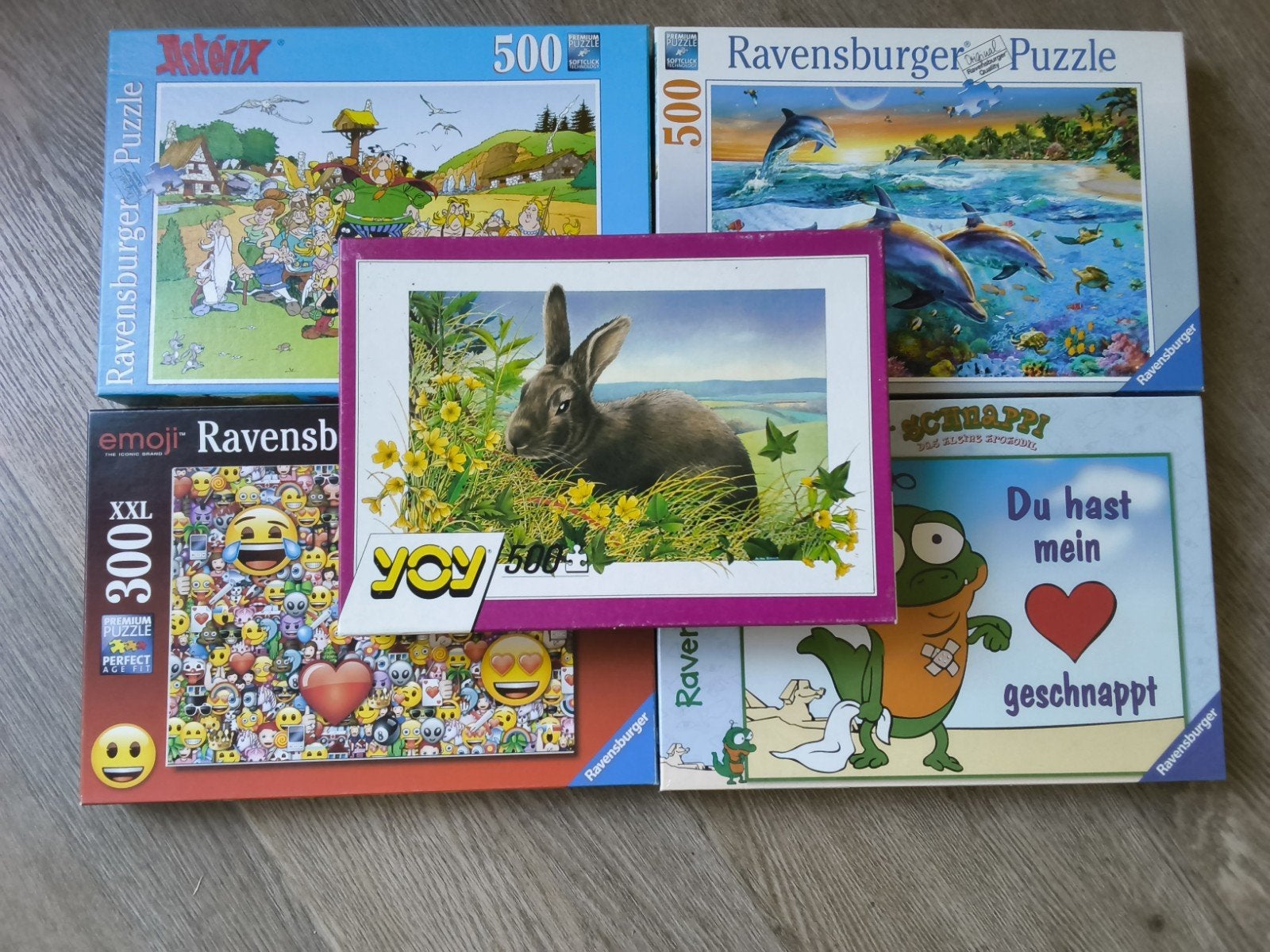 5 Ravensburger en YOY legpuzzels - diverse thema's, Ophalen of Verzenden, 500 t/m 1500 stukjes, Gebruikt, Legpuzzel