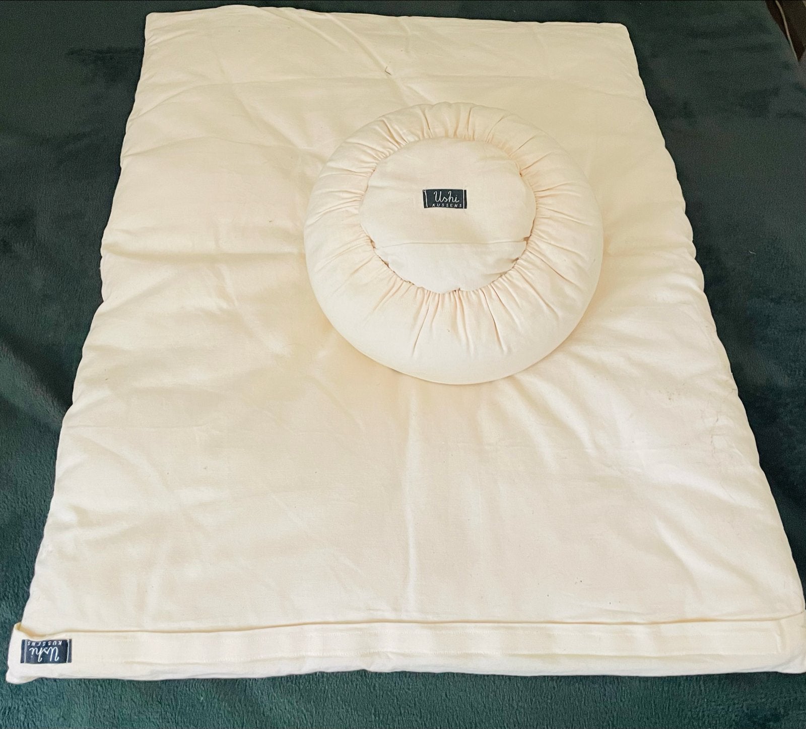 Meditatiekussens Ushi met uitwasbare hoezen, Ophalen, Zo goed als nieuw, Beige, Textiel