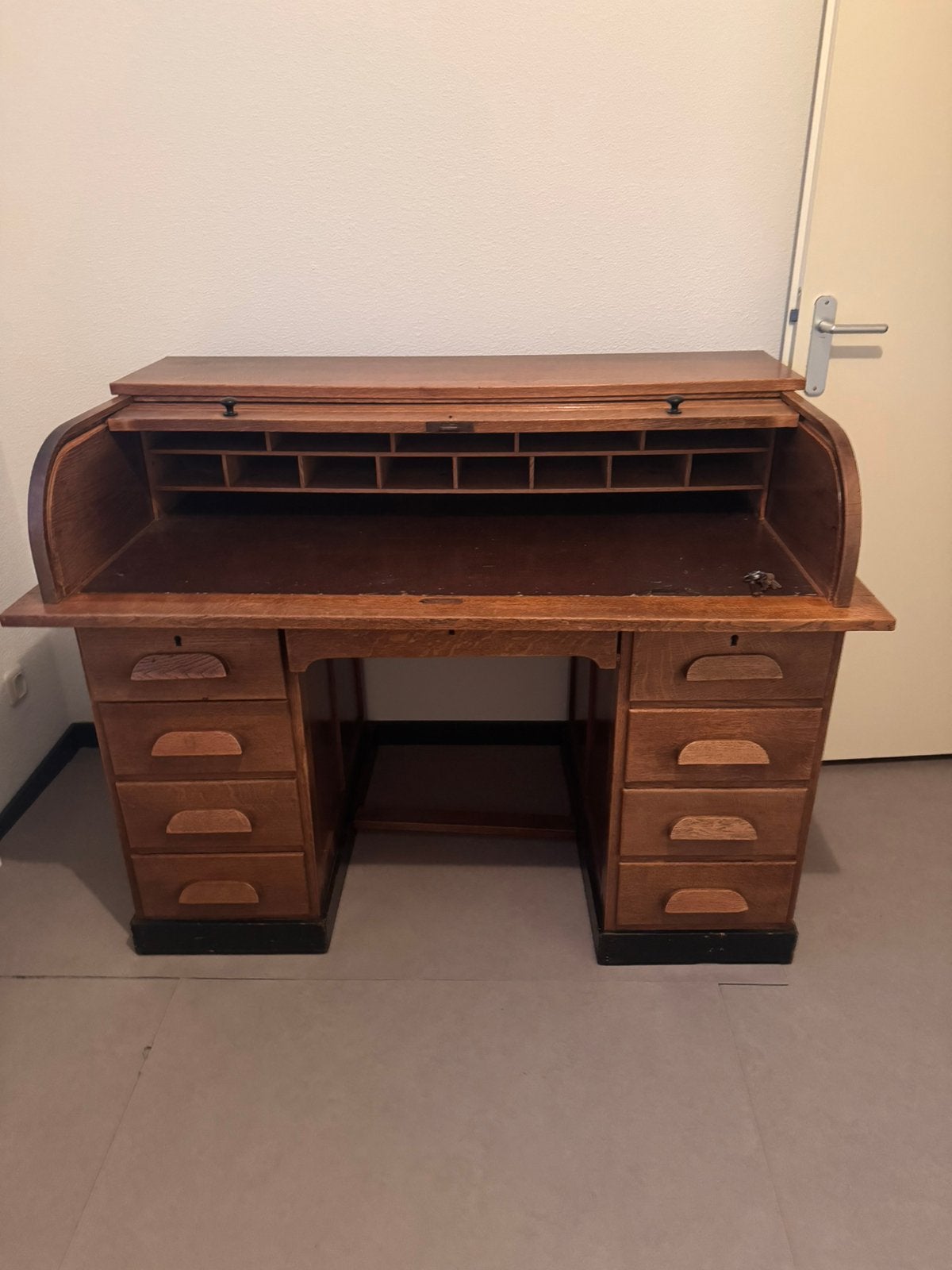 Cilinder bureau, Huis en Inrichting, Kasten | Secretaires, Ophalen, Gebruikt, Eikenhout