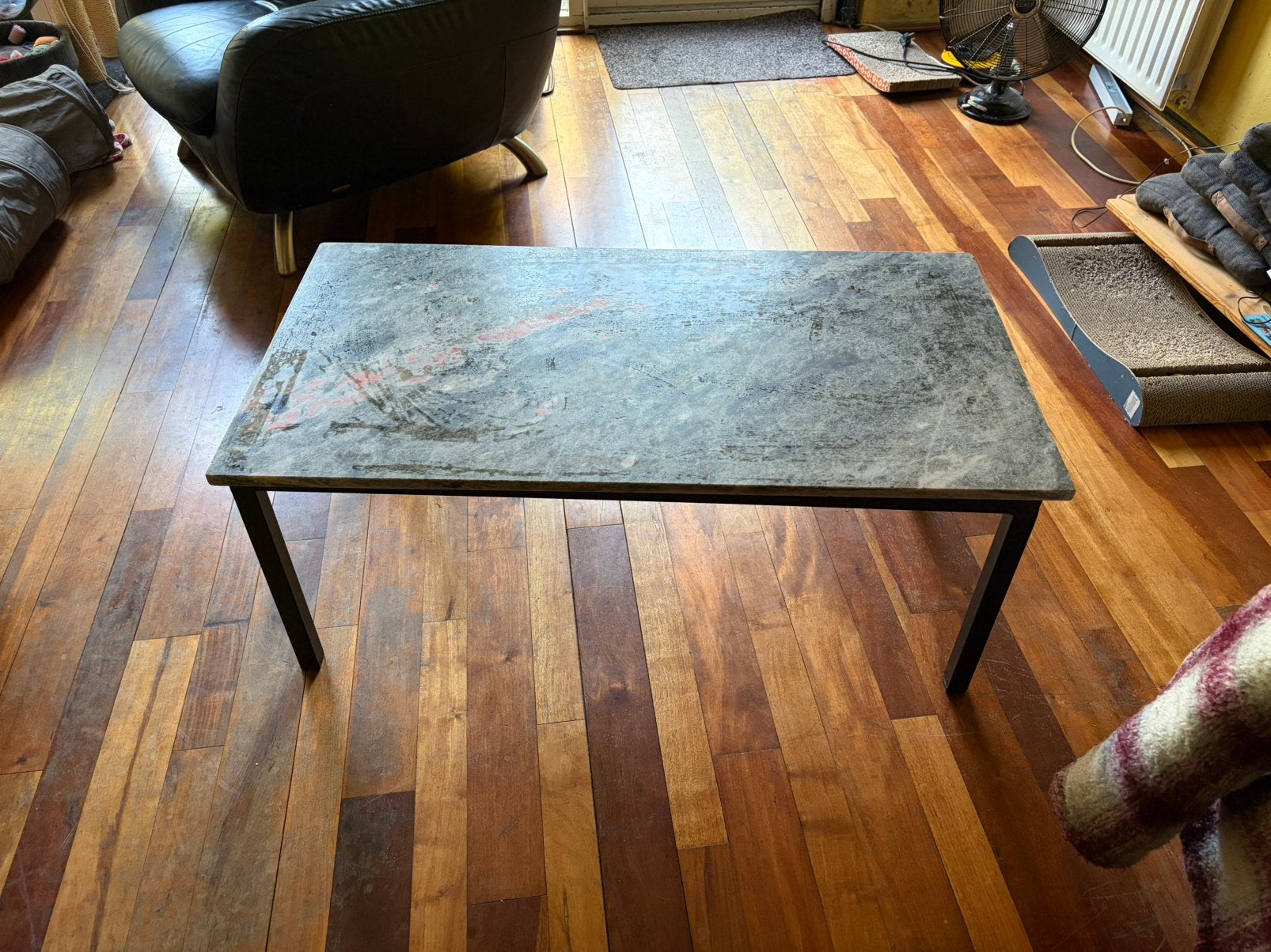 Marmeren salon tafel, Ophalen, Overige materialen, Gebruikt, 100 tot 150 cm