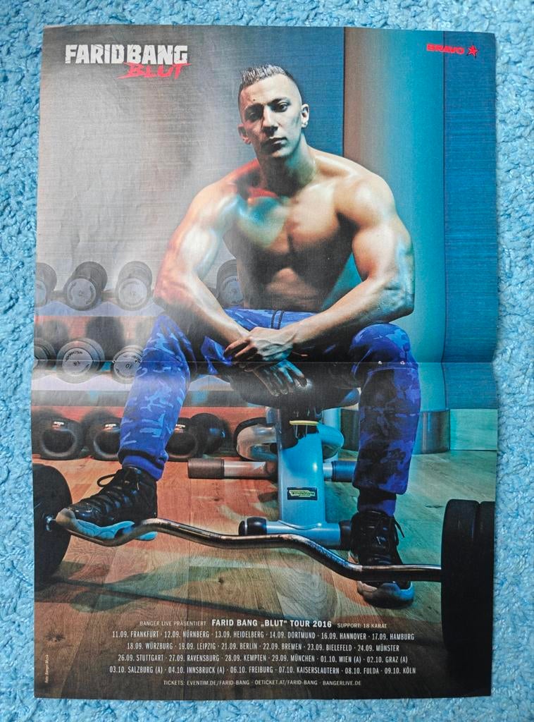 Farid Bang poster bravo, Rechthoekig Staand, Nieuw, Ophalen of Verzenden, A1 t/m A3