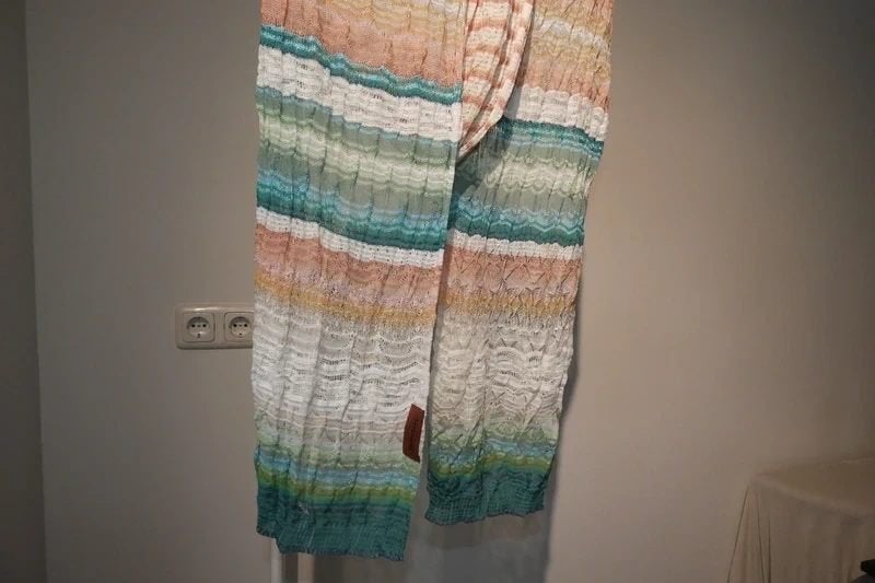 Missoni eerstelijns shawl breisel rustige tinten motief, Verzenden, Maat 46/48 (XL) of groter, Missoni, Sjaal