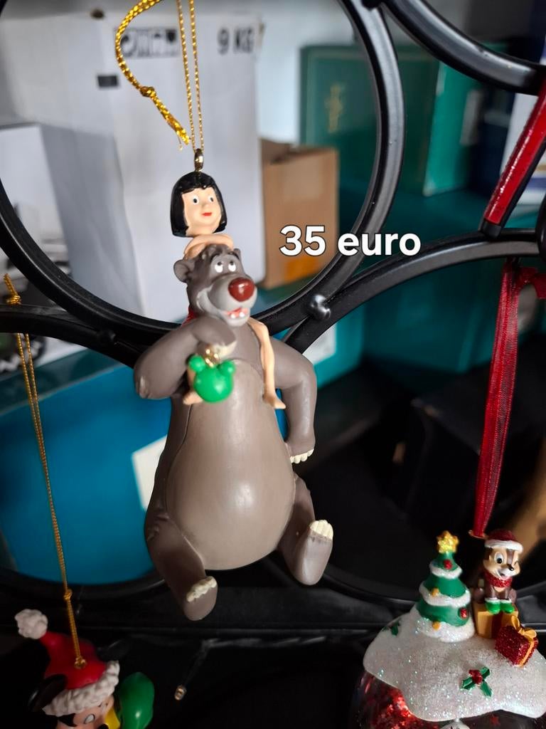 Disney kerst ornament mowgli met baloo jungle book, Ophalen, Mickey Mouse, Beeldje of Figuurtje