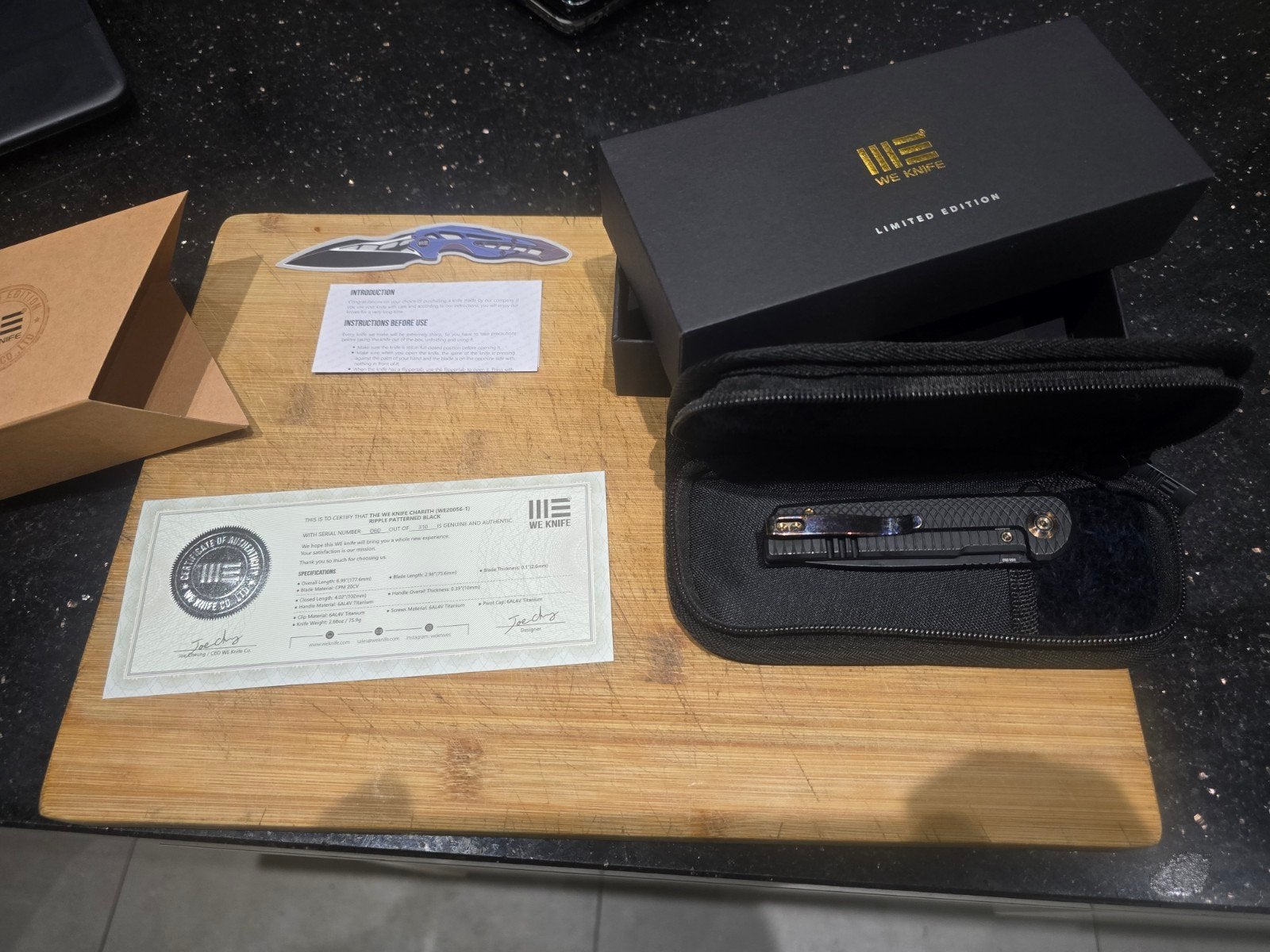 WE knife charith limited edition (60 van de 310), Ophalen of Verzenden, Nieuw