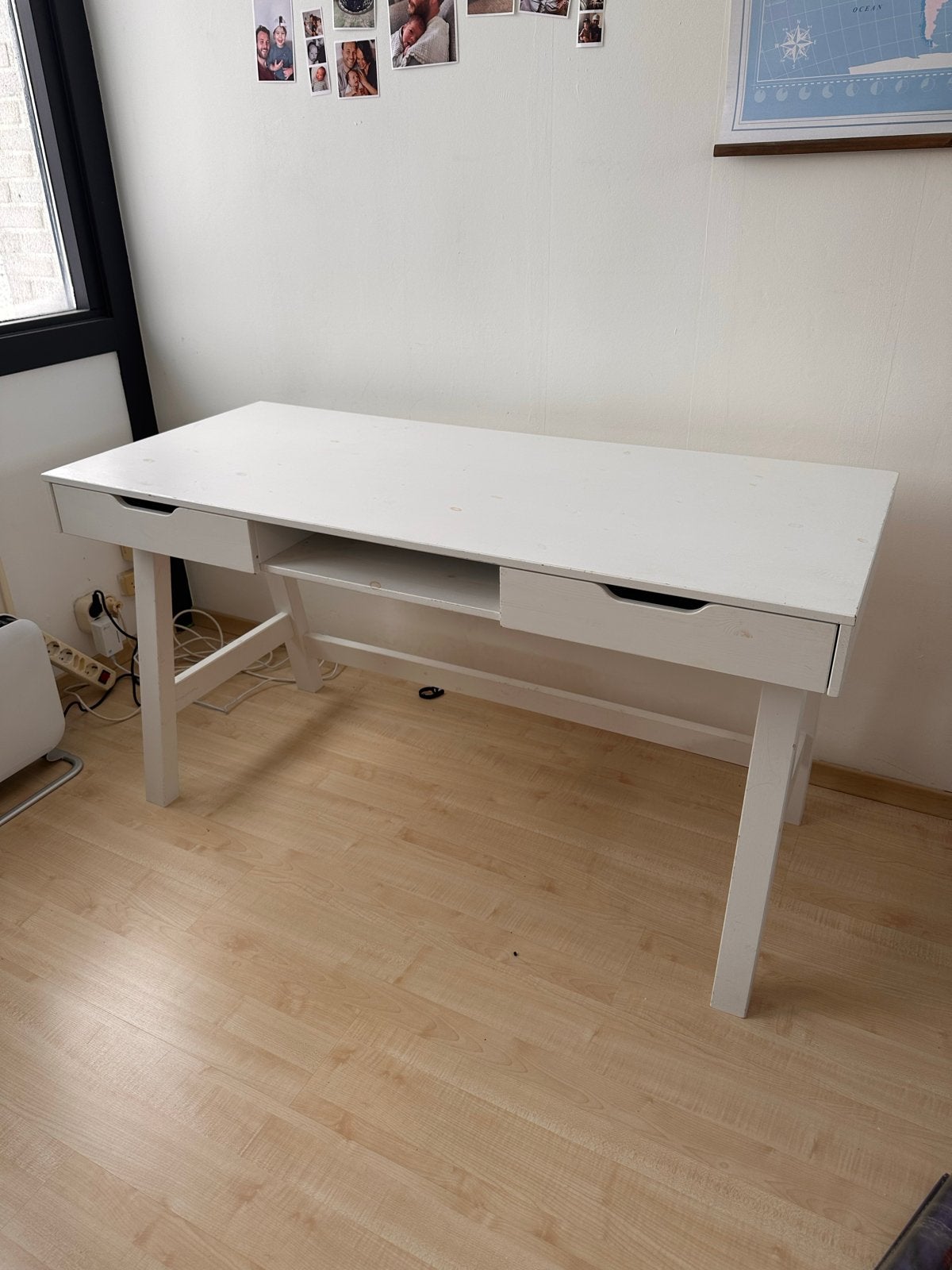 Wit bureau met lades WOOOD Nikki, Ophalen, Gebruikt, Computerbureau, Wit