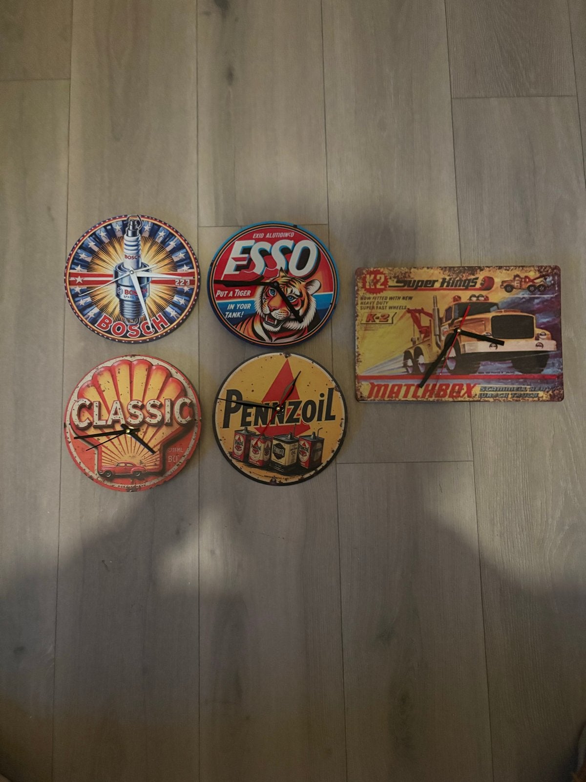 5 Reclame Klokken - Vintage Stijl Wanddecoratie, Verzamelen, Verzenden, Zo goed als nieuw, Gebruiksvoorwerp