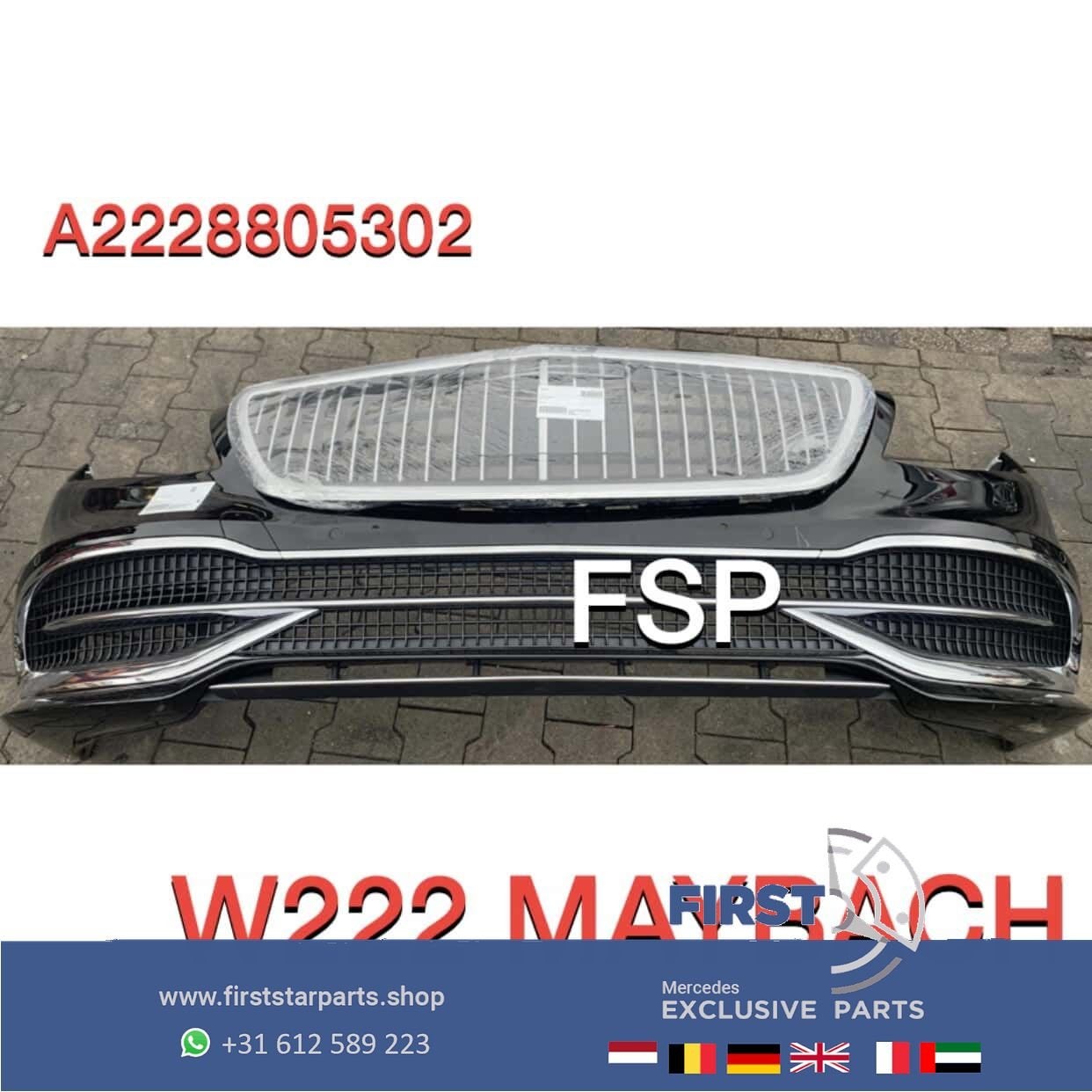 A2228805302 W222 S Klasse Mercedes MAYBACH GRIL ORIGINEEL Ra, Gebruikt, -, Ophalen of Verzenden, -
