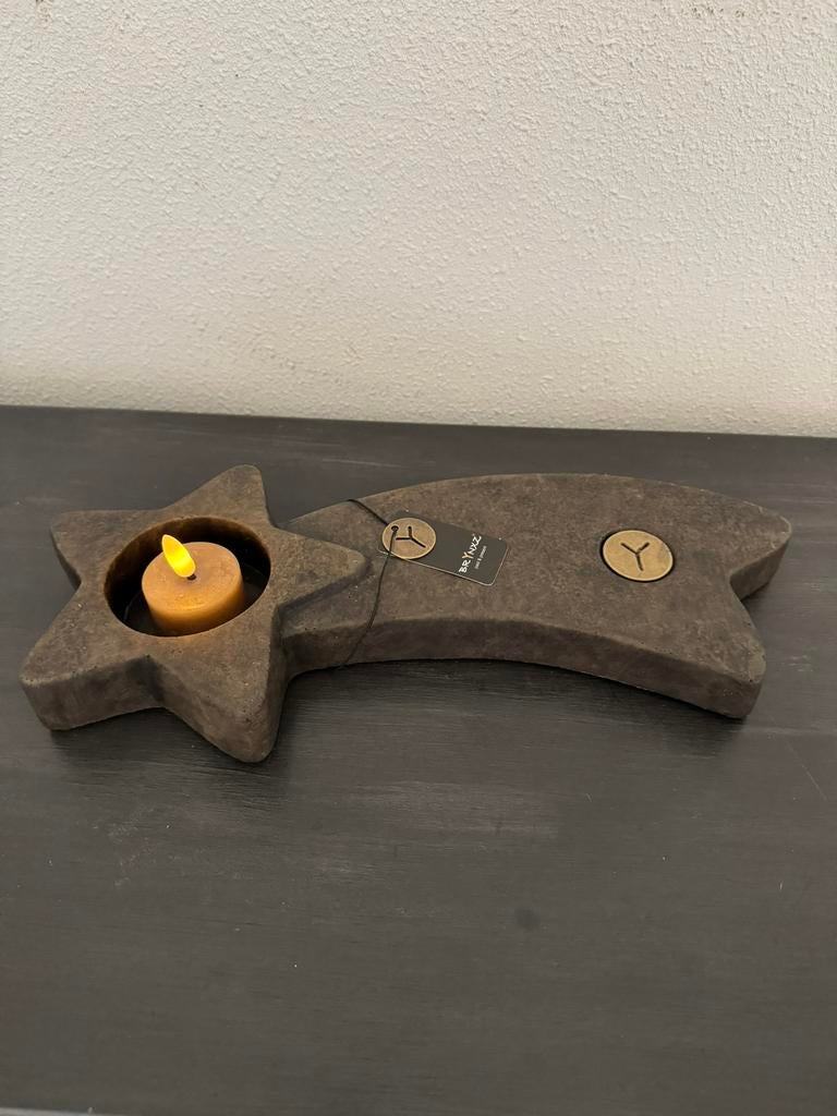 BRYNXZ tealight ster Majestic Brown., Ophalen of Verzenden, Nieuw, Overige materialen, Minder dan 25 cm