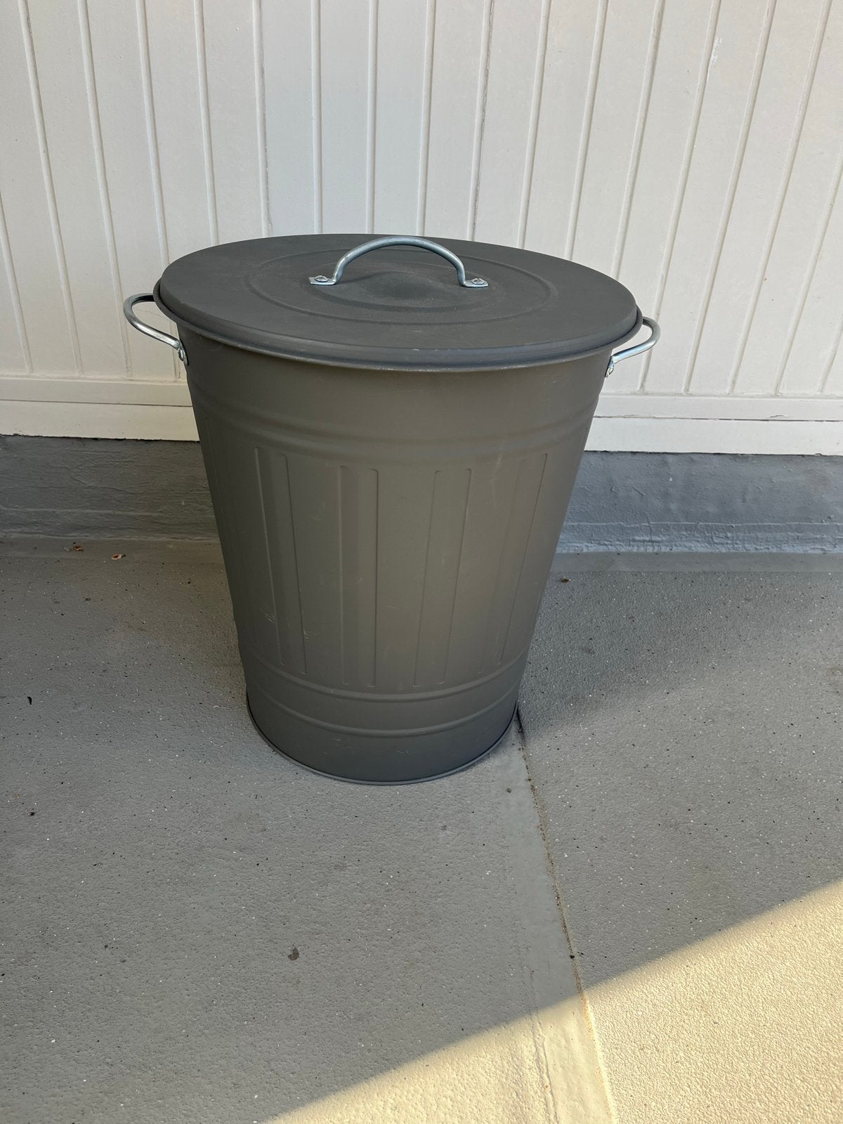 2x IKEA Knodd Afvalemmer met deksel - 40 liter - Grijs, Ophalen, Gebruikt, 40 liter of meer, Metaal
