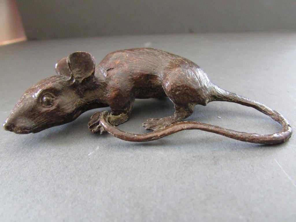 Bronzen muis gesigneerd, Ophalen of Verzenden, Zo goed als nieuw, Dier