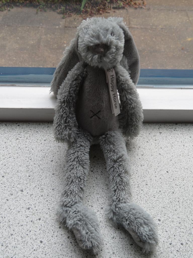 Konijn Rabbit Richie merk Happy Horse grijs met wit staartje, Happy Horse, Grijs, Ophalen of Verzenden, Zo goed als nieuw