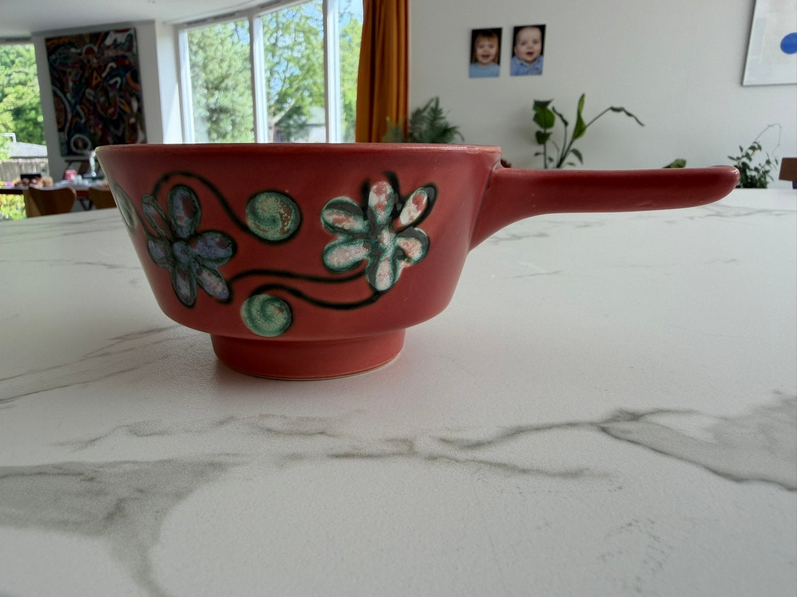 VINTAGE West Germany sauskom dia 11cm, hoog 6 cm, Ophalen of Verzenden, Zo goed als nieuw, Overige materialen, Pot, Bus of Blik