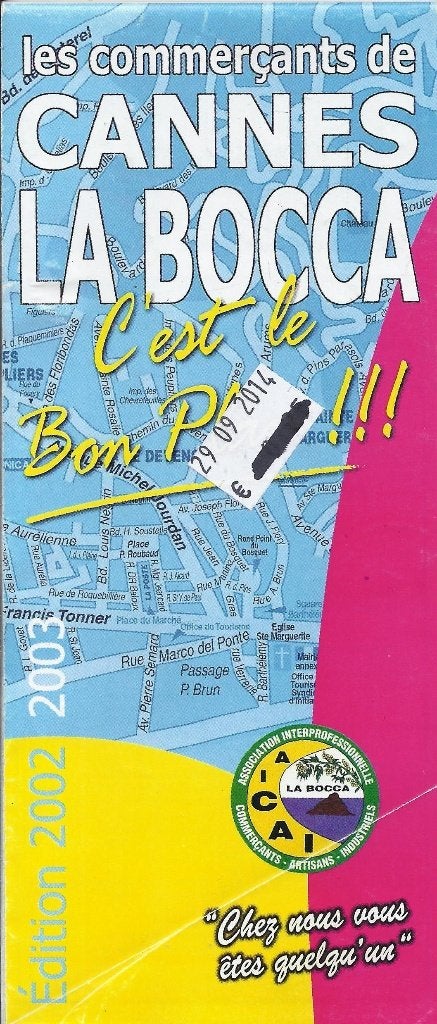 Plgr1050 plattegrond cannes la bocca frankrijk 2002/2003, Gelezen, Ophalen of Verzenden, Landkaart, 2000 tot heden