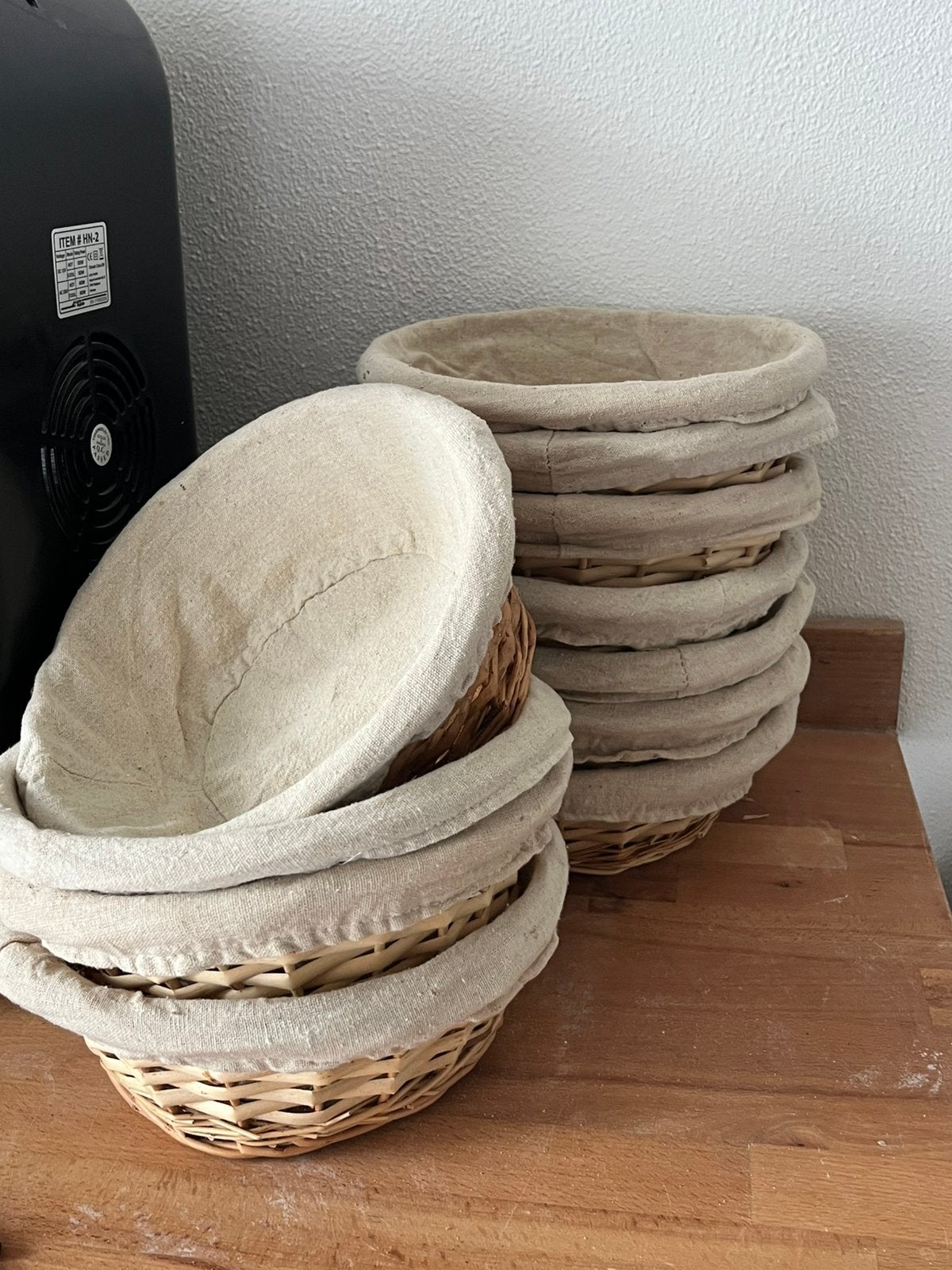 Linnen rijsmandjes, Ophalen of Verzenden, Zo goed als nieuw, Rechthoekig, Riet