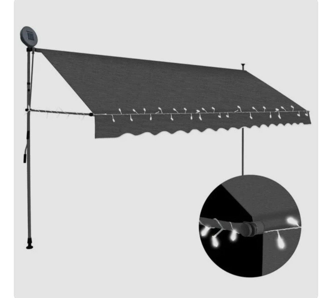 Nieuwe Luifel 3.5m met LED-verlichting op zonne-energie, Tuin en Terras, Zonneschermen, Ophalen, Nieuw, 250 cm tot 450 cm, Overige typen