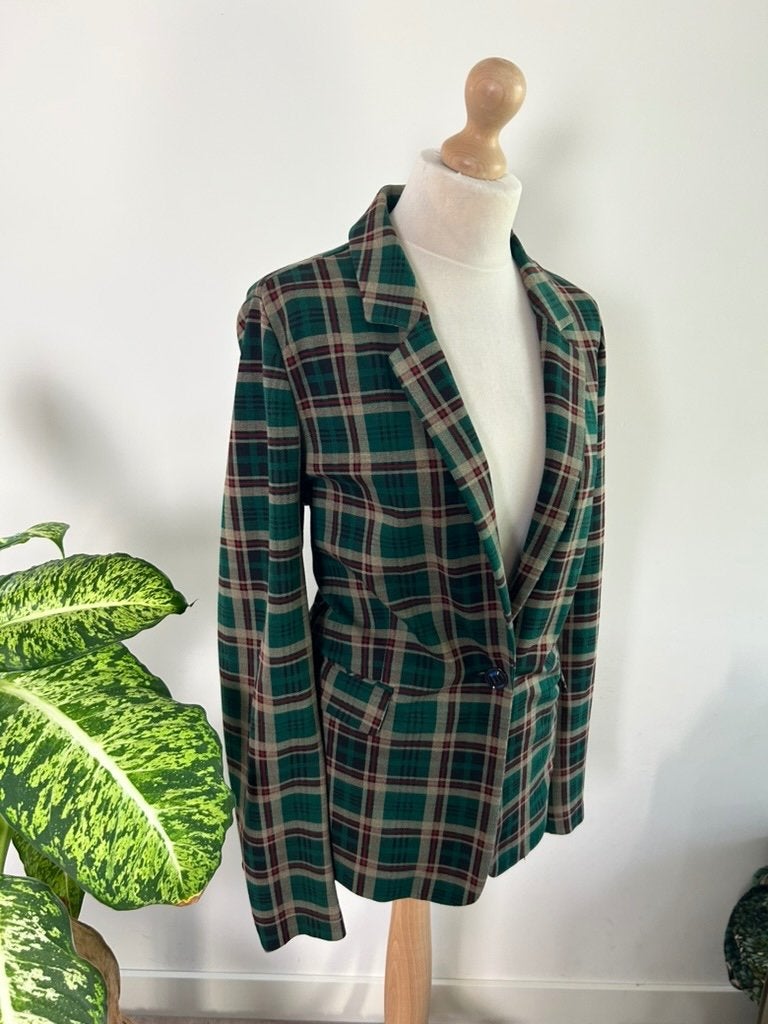 King Louie maat 44 Retro geruite blazer colbert 3635, Kleding | Dames, Maat 42/44 (L), Ophalen of Verzenden, Zo goed als nieuw