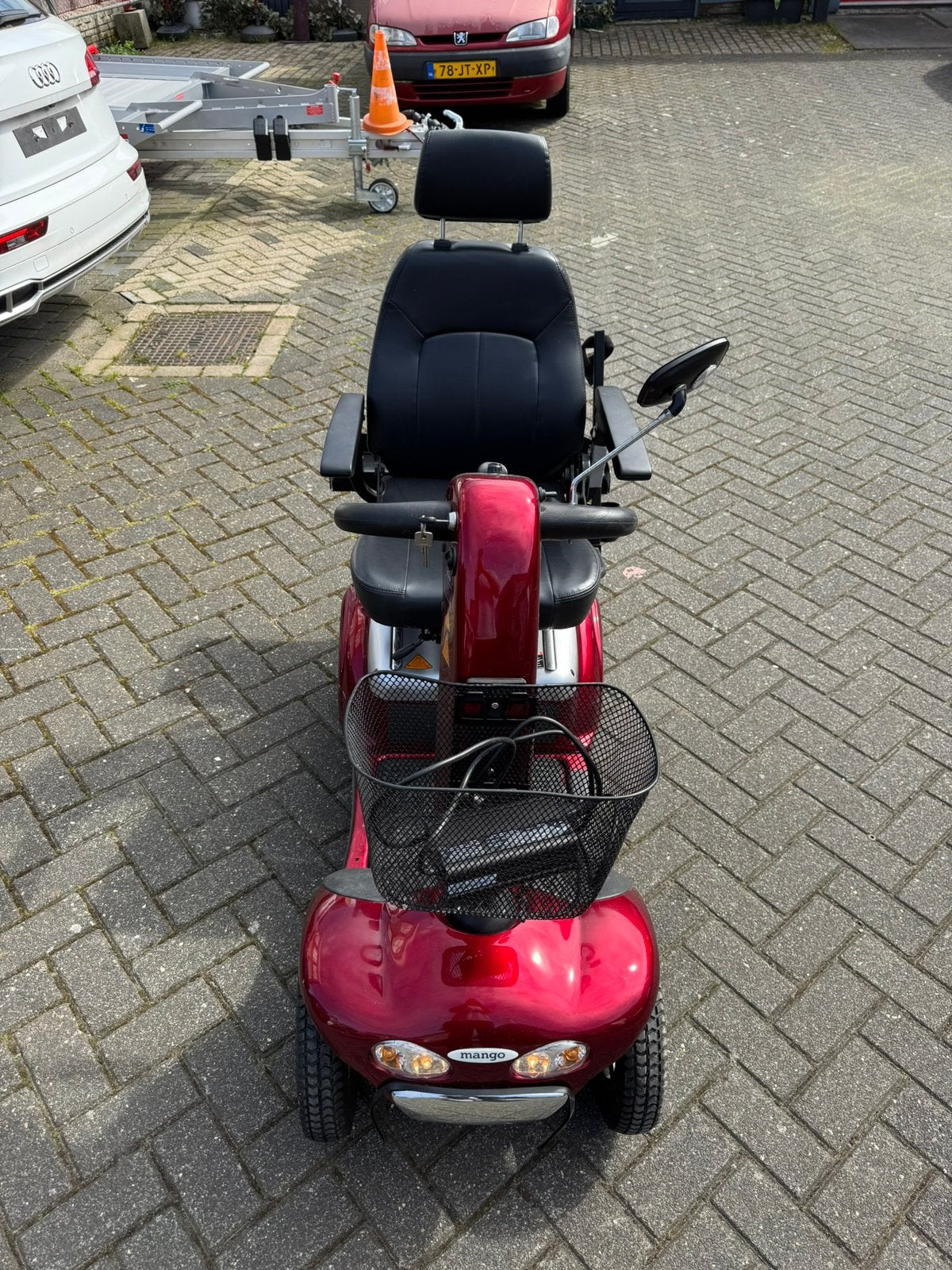 Scootmobiel Mango Lynx 4 DeLuxe rood 2022, Ophalen of Verzenden, Zo goed als nieuw, Mango