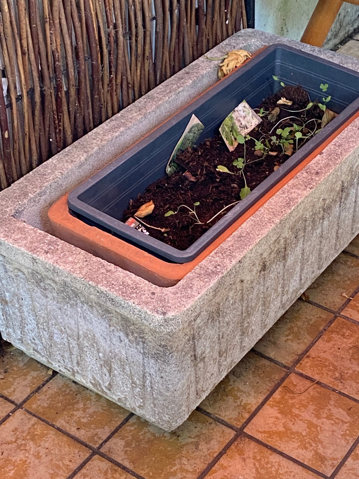 Betonnen plantenbak, Tuin en Terras, Ophalen of Verzenden, Zo goed als nieuw, Rechthoekig