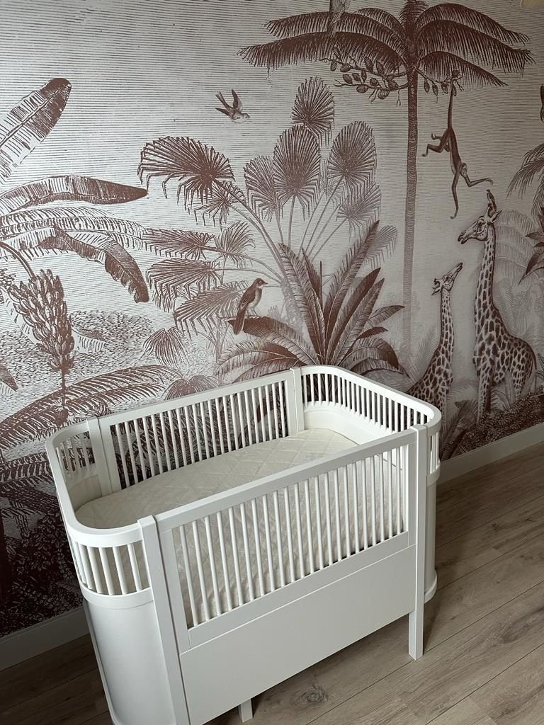 Sebra meegroeibed wit met matras, Ophalen, Gebruikt, 70 tot 85 cm, Matras