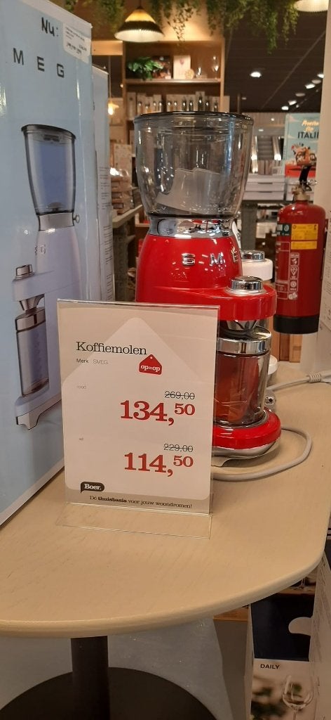 Smeg Koffiemolen - Rood (Nieuw in doos), Ophalen, Overige modellen, 10 kopjes of meer, Nieuw