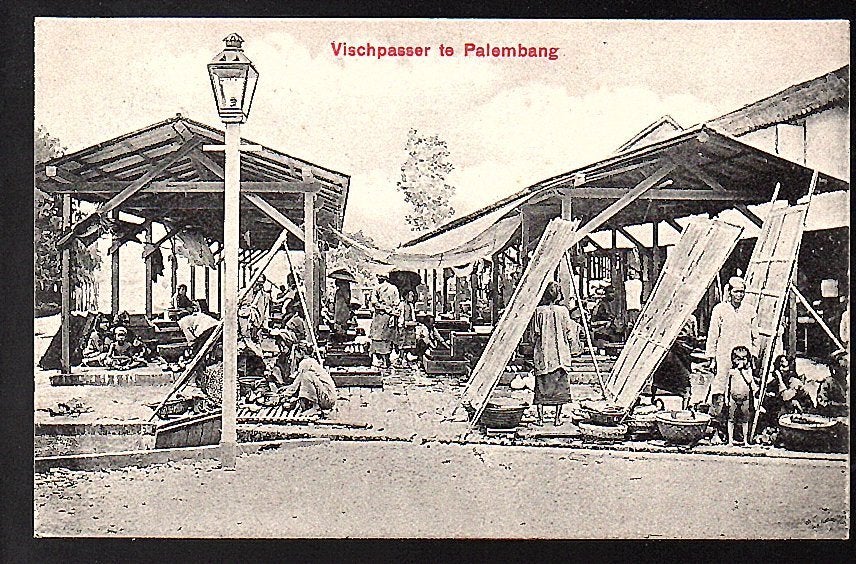 Ned Indië Fishing pasar Palembang (NI-17-18), Ophalen of Verzenden, Voor 1920, Buiten Europa