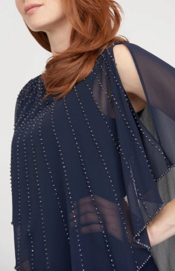 Joseph Ribkoff schitterend chique jurk 38/M pailletten stof, Maat 38/40 (M), Blauw, ., Joseph Ribkoff