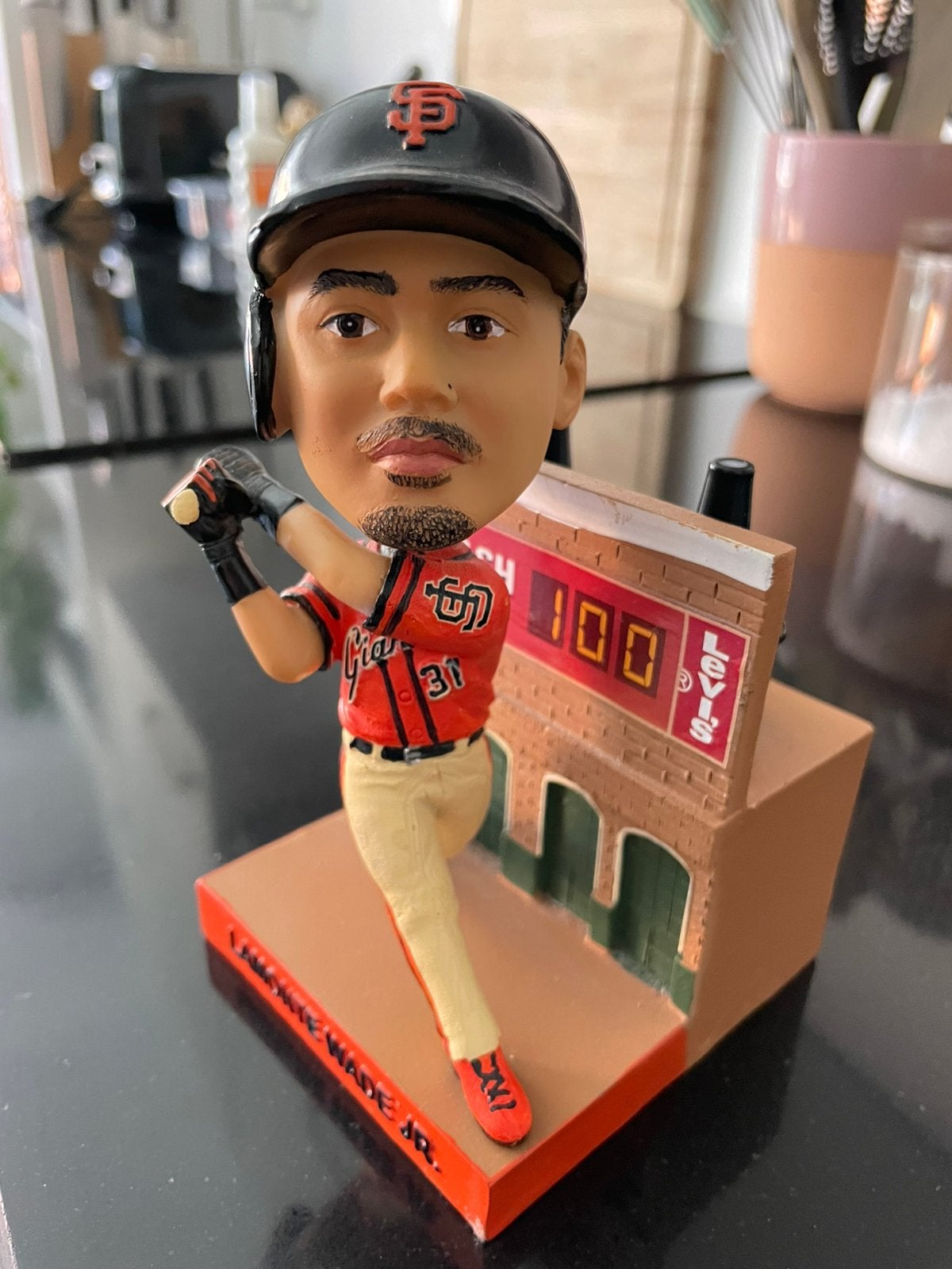 San Francisco Giants Bobblehead Lamonte Wade jr., Sport en Fitness, Honkbal en Softbal, Ophalen, Zo goed als nieuw, Honkbal, Overige typen