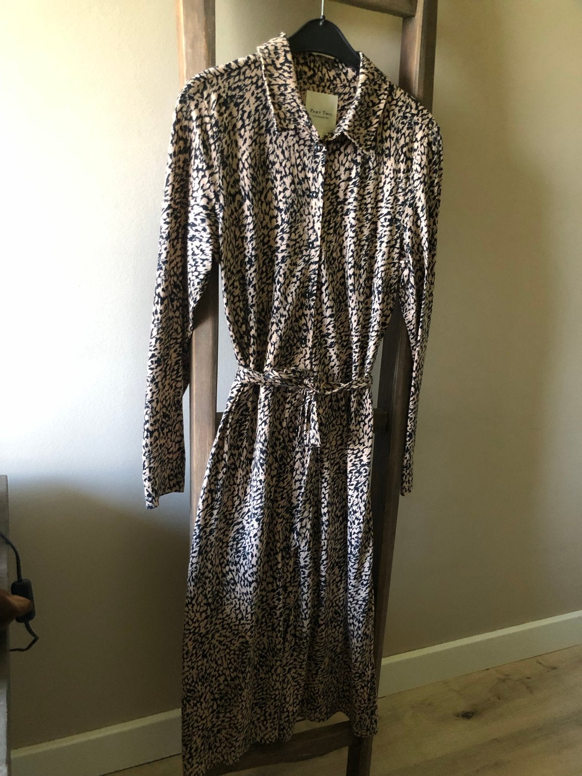 Part Two blousejurk met print, maat M beige/zwart, Kleding | Dames, Maat 38/40 (M), Beige, Ophalen of Verzenden, Zo goed als nieuw