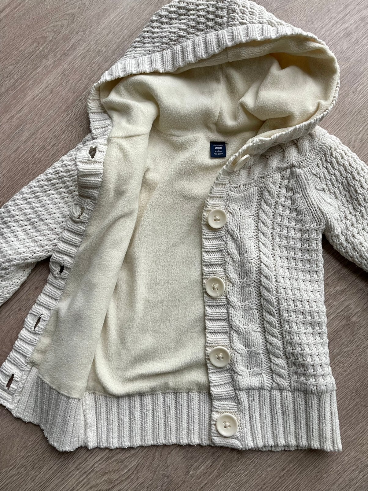 BabyGap fleece gevoerd vest maat 98, gebroken wit, Ophalen of Verzenden, Zo goed als nieuw, Meisje, Trui of Vest