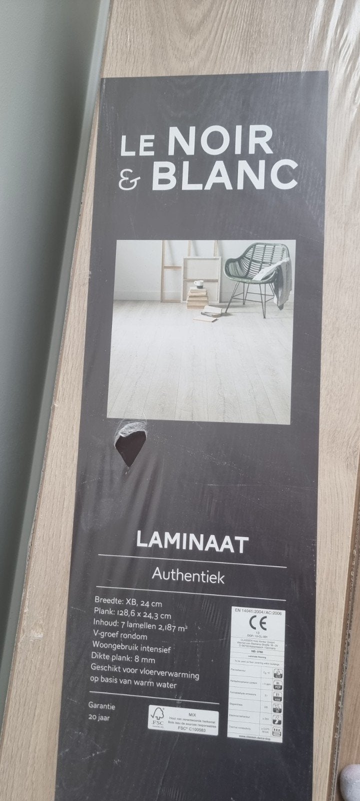 6 pakken Le Noir & Blanc Laminaat, Ophalen, 50 tot 150 cm, Nieuw, 10 m² of meer