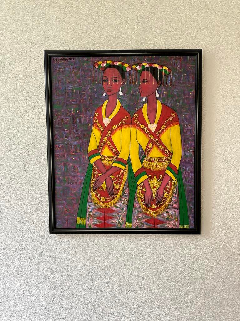 Indonesische schilderij Sarnadi Adam, Antiek en Kunst, Kunst | Schilderijen | Klassiek, Ophalen