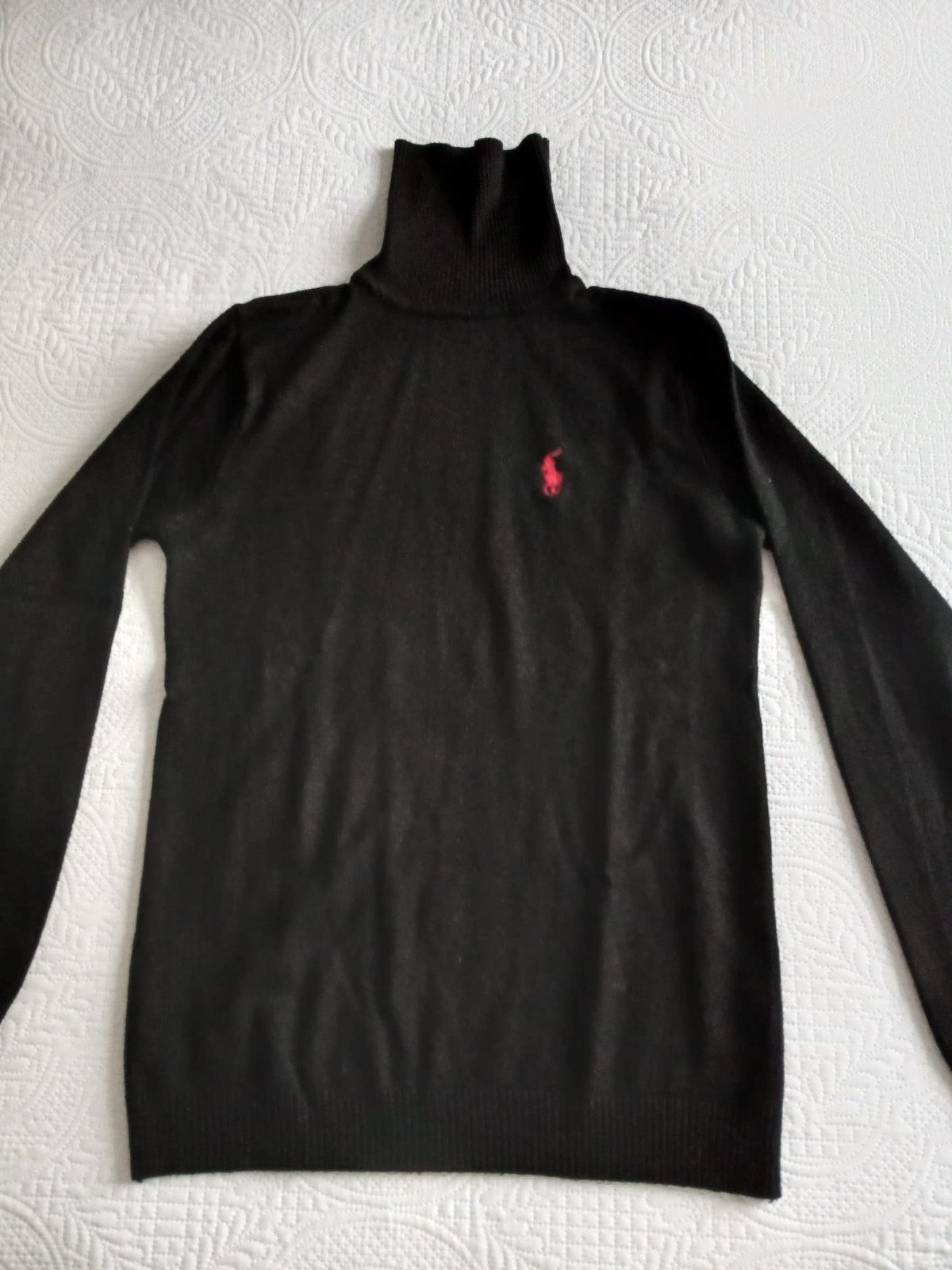 Ralph Lauren Kool trui Zwart maat L, Ophalen of Verzenden, Nieuw, Zwart