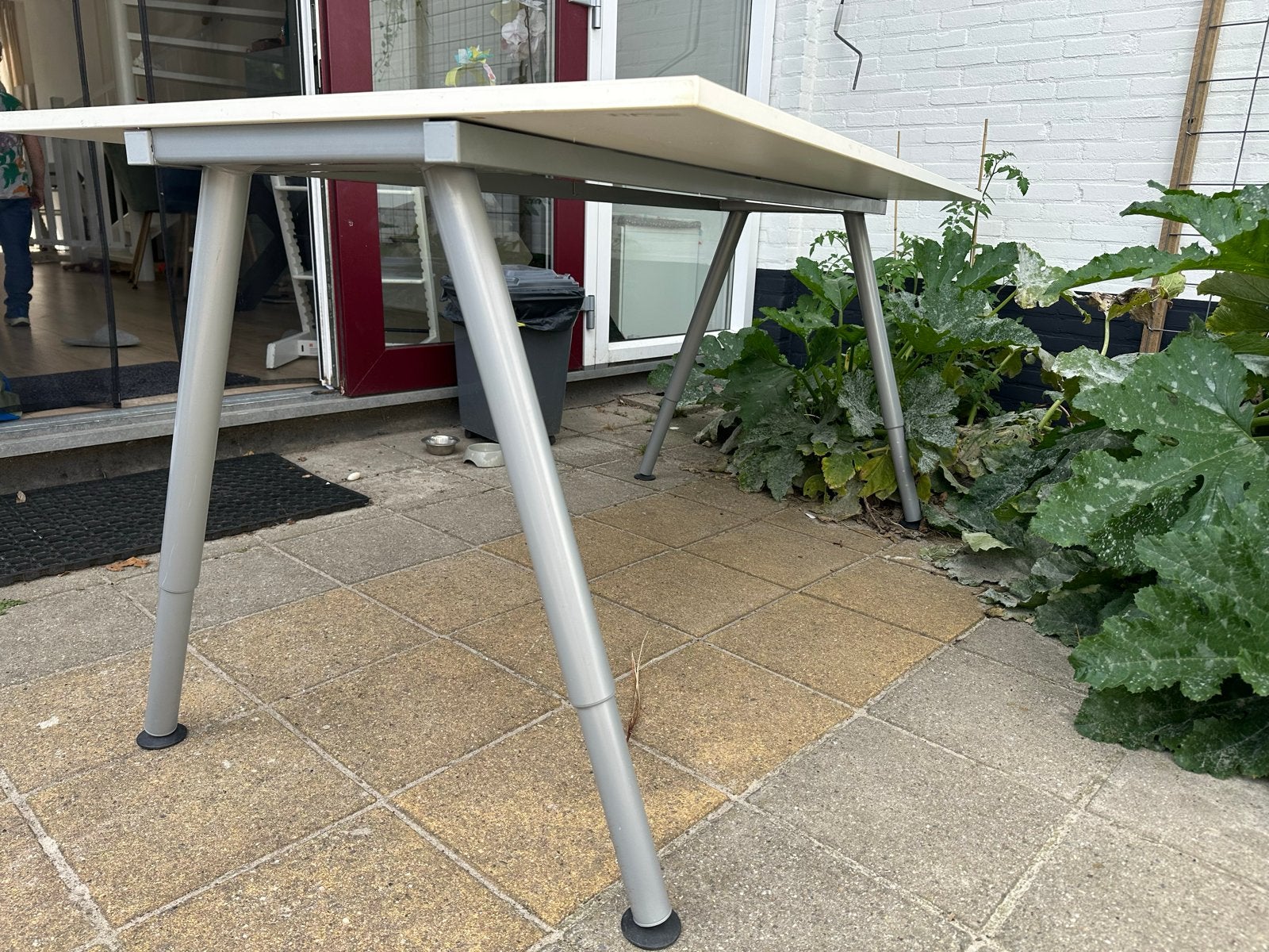 IKEA Galant Bureau 160x80 - Wit met verstelbare poten, Ophalen, Demontabel, Gebruikt, IKEA