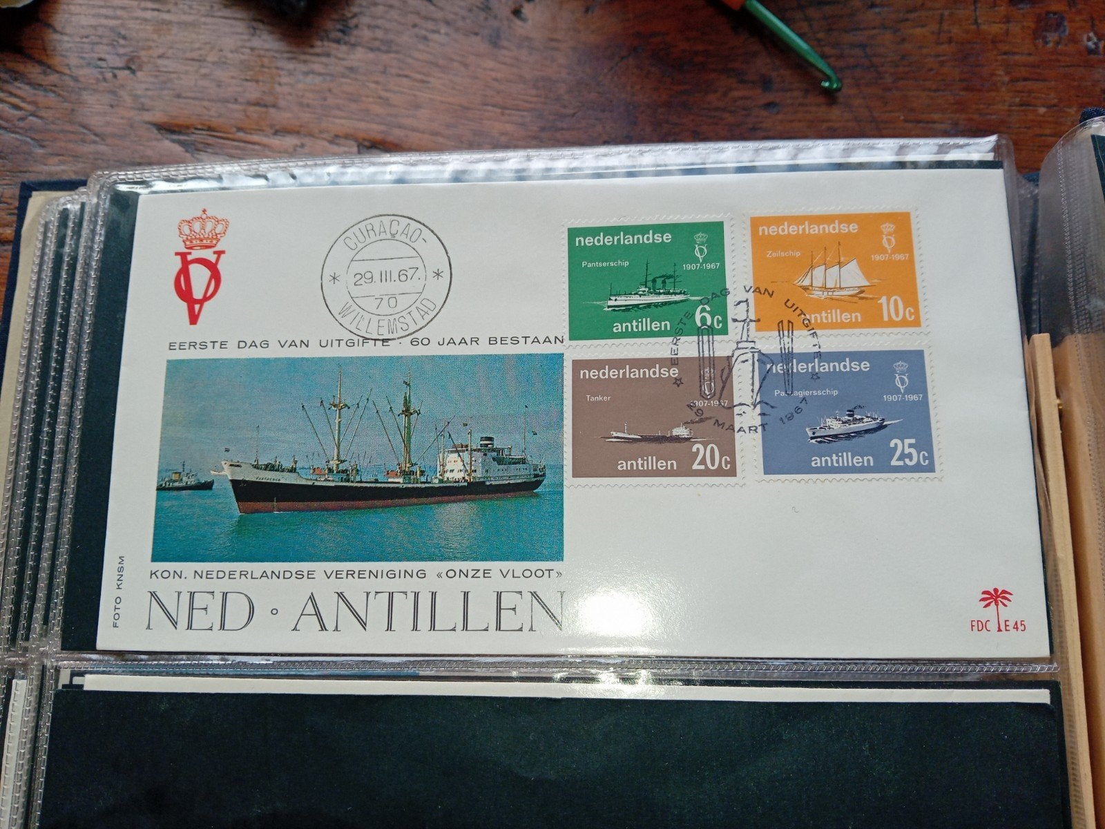 Eerste Dag Uitgifte E45 Nederlandse Antillen 1967 Schepen, Ophalen of Verzenden, Rest van de wereld