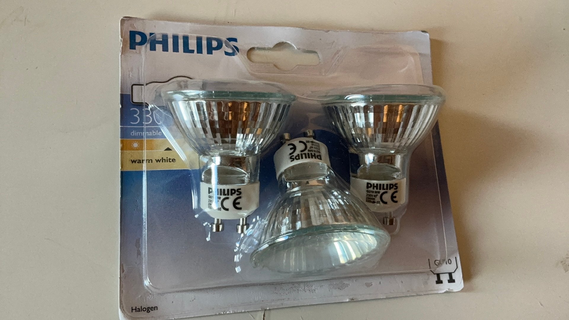 Philips halogeen GU10 50 watt 230 V  Dimbaar ( 3 x 50 watt), GU10, Dimbaar, Nieuw, Ophalen of Verzenden