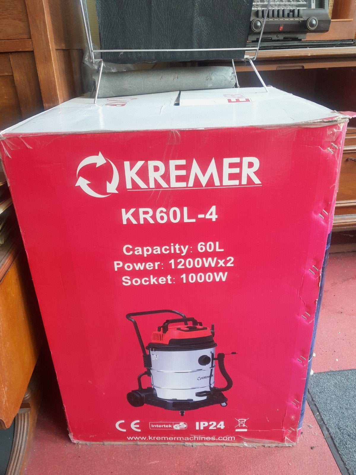 Kremer KR60L-4 Industriële Stofzuiger 60L 2400W, Ophalen, Overige merken, Nieuw, Industriële stofzuiger